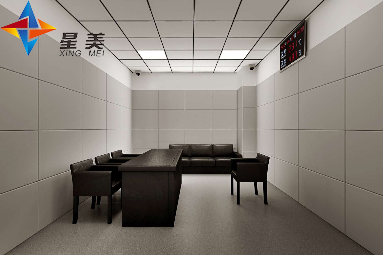 談話室軟包嚴(yán)格按照相關(guān)辦案場(chǎng)所建設(shè)規(guī)范設(shè)計(jì)尺寸